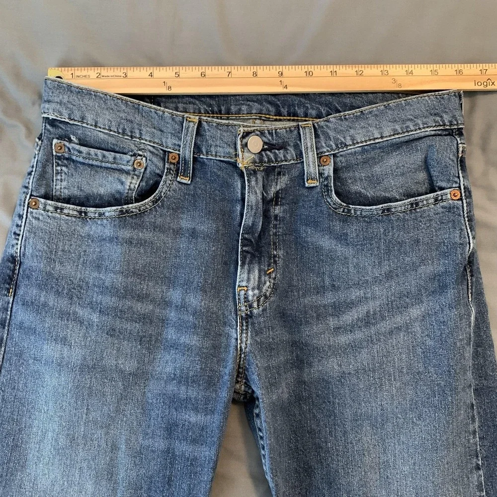 Levis 502 Jeans Mens 33x30 Blue Medium Wash Tapered‎ Leg Stretch Denim Pants